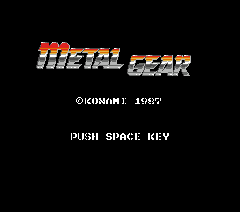 Metal Gear title screen for MSX2